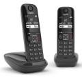 Gigaset AS690 Duo Telefon analogowy/DECT Nazwa i identyfikacja dzwoniącego Czarny - 2904323