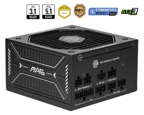 Zasilacz MSI MAG A750GLS PCIE5 750W 80+ Gold ATX 3.1 - 2904486