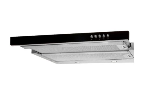 Okap podszafkowy teleskopowy AKPO WK-7 LIGHT GLASS 60 INOX CZARNY (600mm; kolor inox, front czarne szkło) - 947217
