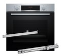 Piekarnik BOSCH HBA514BS3 + Prowadnice teleskopowe 1 poziomowe BOSCH HEZ538000 (OUTLET) - 2781119