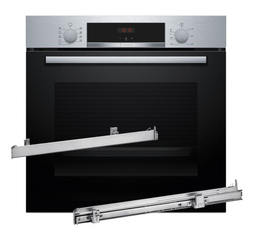 Piekarnik BOSCH HBA514BS3 + Prowadnice teleskopowe 1 poziomowe BOSCH HEZ538000 (OUTLET) - 2781119