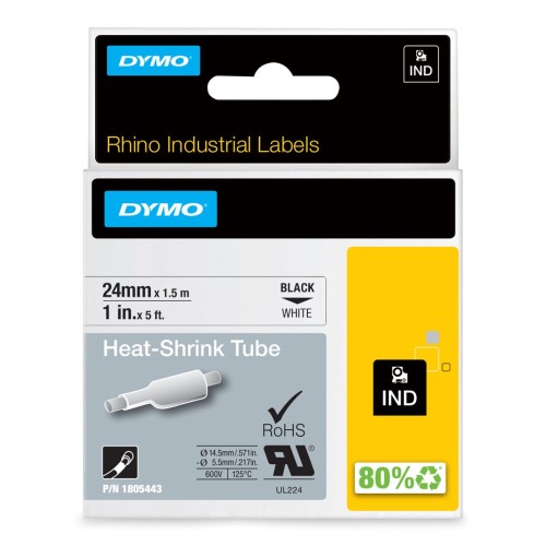 DYMO Przemysłowe Rurki Termokurczliwe- 24mm x 1,5m - 2583778