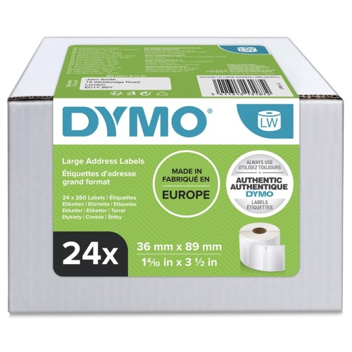 DYMO LW Large Address Labels 36 x 89 mm S0722390 Balta Lipni spausdintuvo etikete - 2364470
