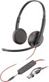 POLY Stereofoniczny zestaw słuchawkowy USB-C Blackwire 3225 + wtyczka 3,5 mm + przejściówka USB-C/A (opakowanie zbiorcze) - 2198706