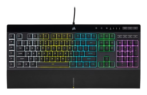 Korsarz | Gumowa kopuła | K55 RGB PRO | Klawiatura do gier | Klawiatura do gier | Światło LED RGB | Stany Zjednoczone | Przewodowe | Czarny - 2742948