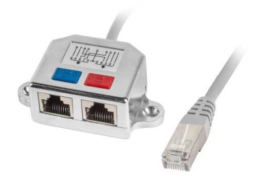 Adapter Lanberg AD-0026-S (RJ45 M - 2 x RJ45 F; kolor szary) - 2892073