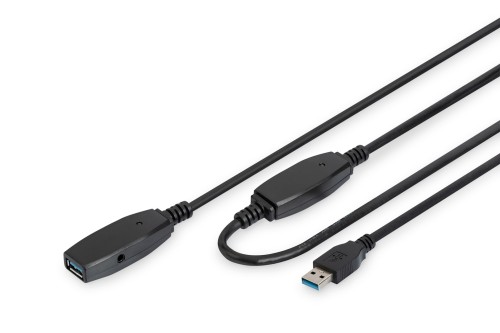 Kabel przedłużający USB 3.0 SuperSpeed 20mTyp USB A/USB A M/Ż aktywny czarny 20m - 2054274