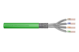 Kabel instalacyjny DIGITUS kat.8.2, S/FTP, Dca, AWG 22/1, LSOH, 500m, zielony, szpula