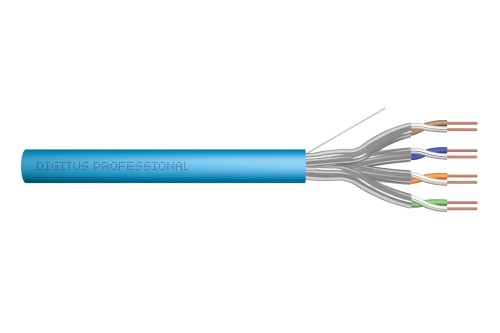 Digitus Kabel instalacyjny kat.6A, U/FTP, B2ca, AWG 23/1, LSOH, 100m, niebieski, karton - 2536621