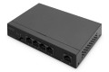 Digitus Przełącznik Gigabit Ethernet PoE, 4 porty PoE + 1 port uplink, dostępna moc zasilania PoE: 60 W - 2759023