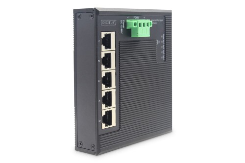 Digitus 5-portowy przełącznik sieciowy Gigabit Ethernet, płaski, przemysłowy, niezarządzany - 2759022