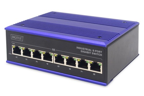 Przemysłowy switch 8x 1000Base-TX DIN rozszerzony zakres temp. - 2892777