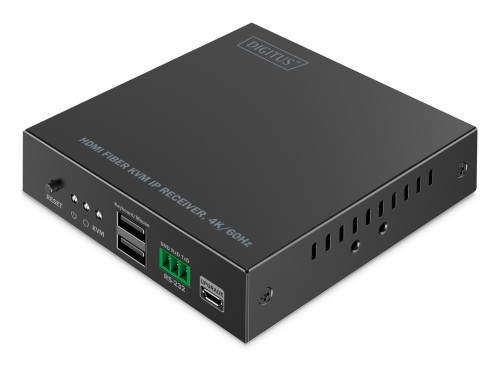 Dodatkowy odbiornik do DS-55348, przedłużacz światłowodowy HDMI 4K/60Hz z KVM USB 1.1 przez IP 1G lub do 40km/300m/IP 1G - 2876966