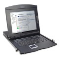 Digitus Konsola modułowa z monitorem TFT o przekątnej 17” (43,2 cm), 8-portowym przełącznikiem KVM & touchpadem, klawiatura amerykańska - 2249565