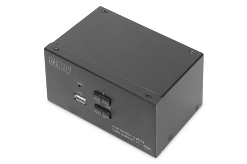 Przełącznik KVM, 2-portowy, podwójny wyświetlacz, 4K, HDMI - 1914628