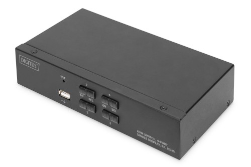 Przełącznik KVM, 4-portowy, pojedynczy wyświetlacz, 4K, HDMI - 2744268