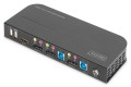 Digitus Przełącznik KVM, 2-portowy, 4K 60 Hz, 2 x DP in, 1 x DP/HDMI out - 2401985