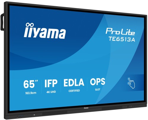 Monitor interaktywny iiyama TE6513A-B1AG 65 cali UHD IR 40 punktów dotykowych - 2551372