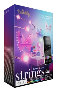 Twinkly Candies – 200 Lampki w kształcie serc RGB LEDs, zielony przewód, USB-C (OUTLET)