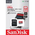 SANDISK ULTRA microSDXC 128GB 140MB/s + SD ADAPTER - 1223747