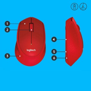 Mysz Logitech M330 910-004911 (optyczna; 1000 DPI; kolor czerwony)