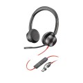 Zestaw słuchawkowy POLY Blackwire 8225 Stereo 8X225AA USB-C z certyfikatem Microsoft Teams + przejściówka USB-C/A - 2652398