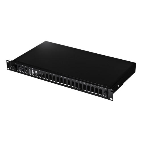 Alantec Przełącznica światłowodowa 24xSC duplex / 24xLC quad 19" 1U z płytą czołową oraz akcesoriami montażowymi (dławiki, opaski), wysuwalna (FOP-1U-24SCD-C) - 2653949