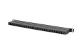 Panel krosowy high density 19'' 24x RJ45, LSA poziom, kat.6A, ekranowany, 0.5U, czarny, prowadnica kabli - 2901169