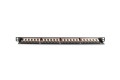 Panel krosowy high density 19'' 24x RJ45, LSA poziom, kat.6A, ekranowany, 0.5U, czarny, prowadnica kabli - 2901173