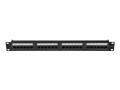 LANBERG PATCH PANEL 24 PORT 1U 19" KAT.6A UTP CZARNY PPUA-1024-B - 2901189