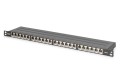 Panel krosowy high density 19'' 24x RJ45, LSA poziom, kat.6, ekranowany, 0.5U, czarny, prowadnica kabli - 2820198