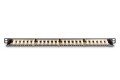 Panel krosowy high density 19'' 24x RJ45, LSA poziom, kat.6, ekranowany, 0.5U, czarny, prowadnica kabli - 2886632