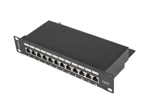 Patch panel Lanberg PPF6-9012-B (1U; 10"; kat. 6; FTP; 12xRJ-45) - 2263752