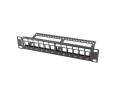 LANBERG PATCH PANEL PUSTY 12 PORT 1U 10" Z ORGANIZEREM DO MODUŁÓW KEYSTONE CZARNY PPKS-9112-B - 2786300