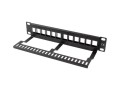 LANBERG PATCH PANEL PUSTY 12 PORT 1U 10" Z ORGANIZEREM DO MODUŁÓW KEYSTONE CZARNY PPKS-9112-B - 2786299