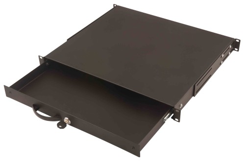 Półka z klawiaturą zamykana na klucz 19" 1U Digitus czarna RAL 9005 - 2809620