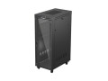 Szafa instalacyjna rack stojąca 19" 32U 600x1000 czarna drzwi przeszklone LCD Lanberg (flat pack) - 2465466