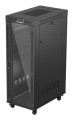 Szafa instalacyjna rack stojąca 19" 32U 600x1000 czarna drzwi przeszklone LCD Lanberg (flat pack) - 2901262