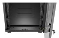 Szafa instalacyjna rack stojąca 19" 32U 600x1000 czarna drzwi przeszklone LCD Lanberg (flat pack) - 2901272