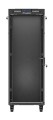 Szafa instalacyjna rack stojąca 19" 32U 600x1000 czarna drzwi przeszklone LCD Lanberg (flat pack) - 2901268