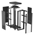 Szafa instalacyjna rack stojąca 19" 32U 600x1000 czarna drzwi przeszklone LCD Lanberg (flat pack) - 2901274