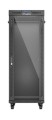 Szafa instalacyjna rack stojąca 19" 32U 600x1000 czarna drzwi przeszklone LCD Lanberg (flat pack) - 2901263