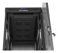 Szafa instalacyjna rack stojąca 19" 32U 600x1000 czarna drzwi przeszklone LCD Lanberg (flat pack) - 2901271