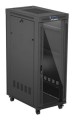 Szafa instalacyjna rack stojąca 19" 32U 600x1000 czarna drzwi przeszklone LCD Lanberg (flat pack) - 2901264