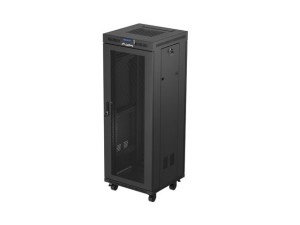 Szafa instalacyjna rack stojąca Lanberg FF01-6632-23BL 19" 32u 600x600 czarna