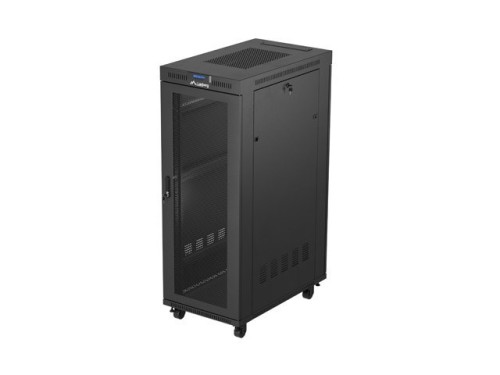 Szafa instalacyjna rack stojąca 19" 32U 600x1000 czarna drzwi perforowane LCD Lanberg (Flat Pack) - 2465468
