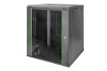 Szafa sieciowa wisząca DYNAmic 19" 16U rack 600x600, drzwi szyba, czarny, niedzielona, złożona, 60kg - 2765491