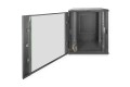 Szafa sieciowa wisząca DYNAmic 19" 16U rack 600x600, drzwi szyba, czarny, niedzielona, złożona, 60kg - 2765495