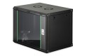 Szafa sieciowa wisząca DYNAmic 19" 9U rack 600x450, drzwi szyba, czarny, niedzielona, złożona, 60kg - 2799297