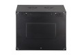 Szafa sieciowa wisząca DYNAmic 19" 9U rack 600x450, drzwi szyba, czarny, niedzielona, złożona, 60kg - 2827151